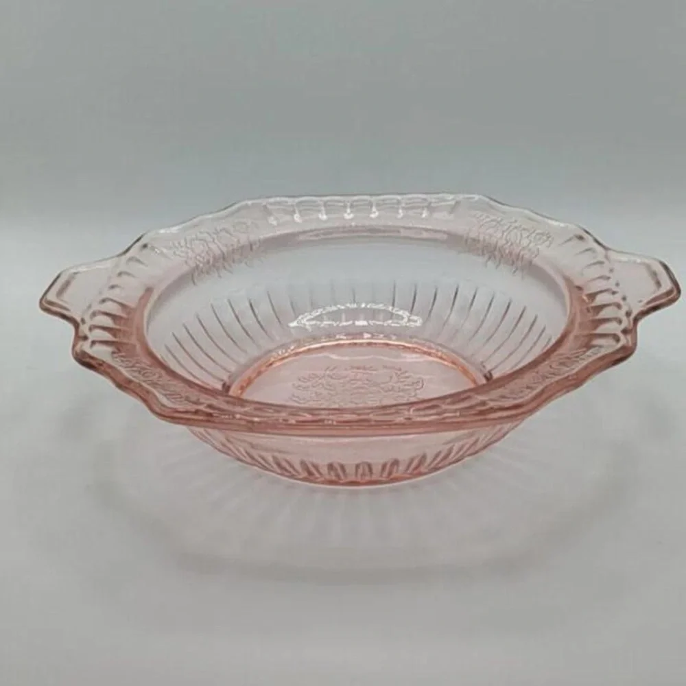 Vintage Anchor Hocking Mayfair “Open Rose”Pink Depression Glass Bowl